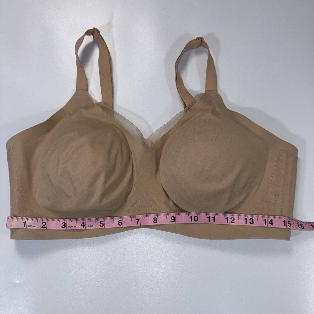 HoneyLove Crossover Bra Women's 1X Nude Sand Wireless Removable Pads EUC - Picture 3 of 7